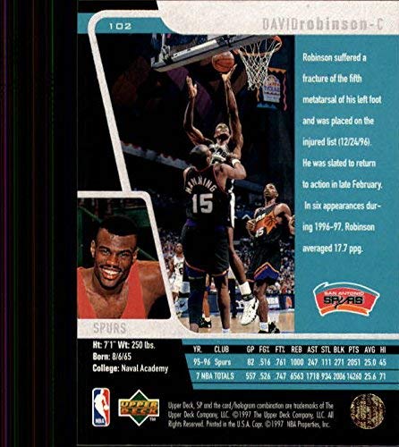 Amazon.com: 1996-97 SP #102 David Robinson NBA Basketball Trading